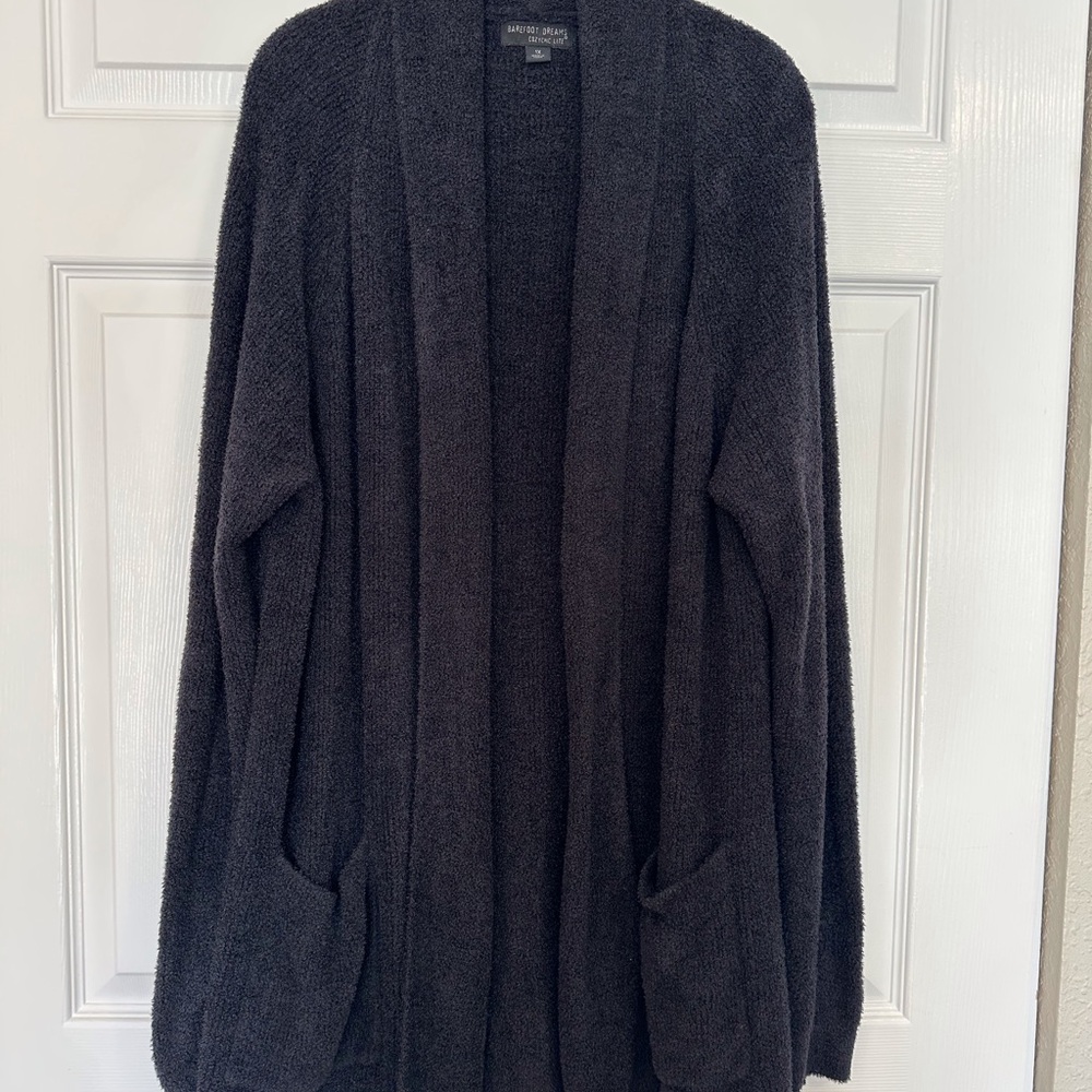 Barefoot Dreams Black Cozychic Lite Open Front Cardigan
